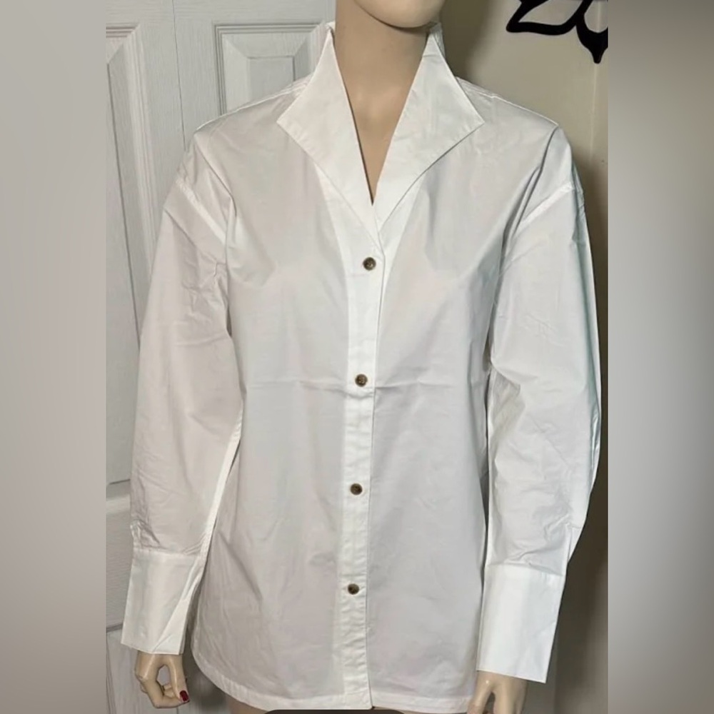 Martha Stewart White Button Up Blouse
